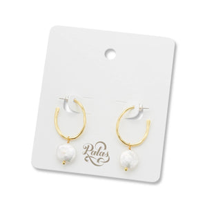 Prosperity Pearl Oval Hoop Earrings