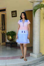 Load image into Gallery viewer, Zante Dress Peach Vivid Blue