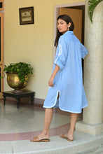 Load image into Gallery viewer, Santorini Shirt Dress Sky Blue