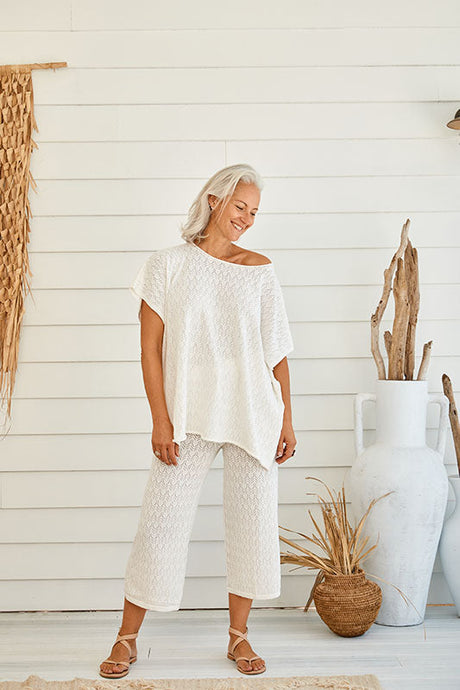 Kauai Pointelle Pant-Pearl