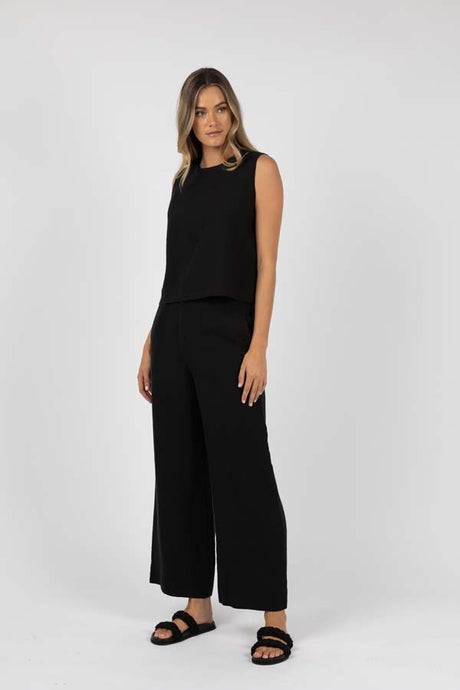 Fleetwood Linen Pant Black