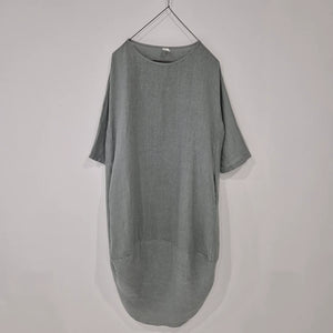 Scallop casual linen dress