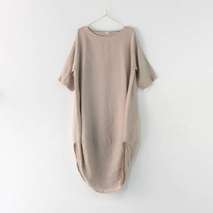 Scallop casual linen dress