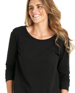 Megan Long Sleeve Top - Black