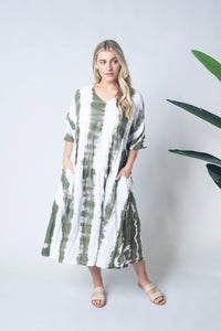 Cotton Dress - Tie Dye Slate
