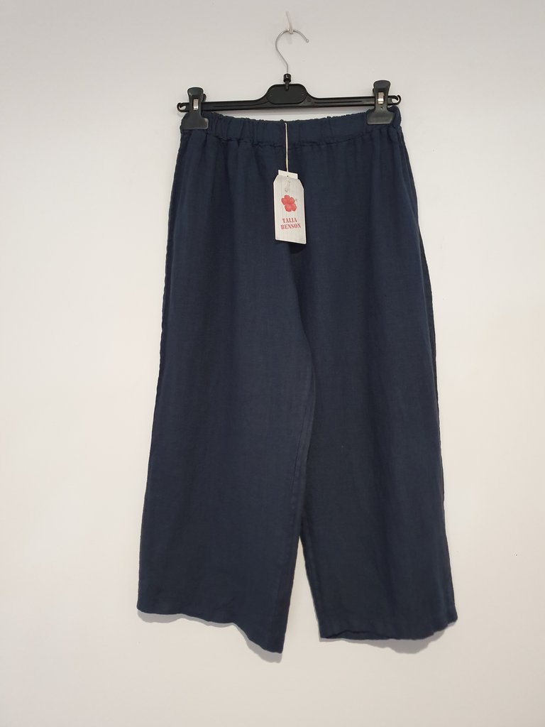 Italian Linen 3/4 Rosa Pants Navy